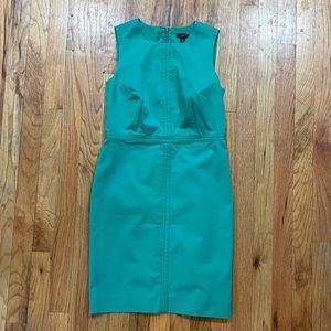 Ann Taylor Green Sheath Zipper Dress 0P